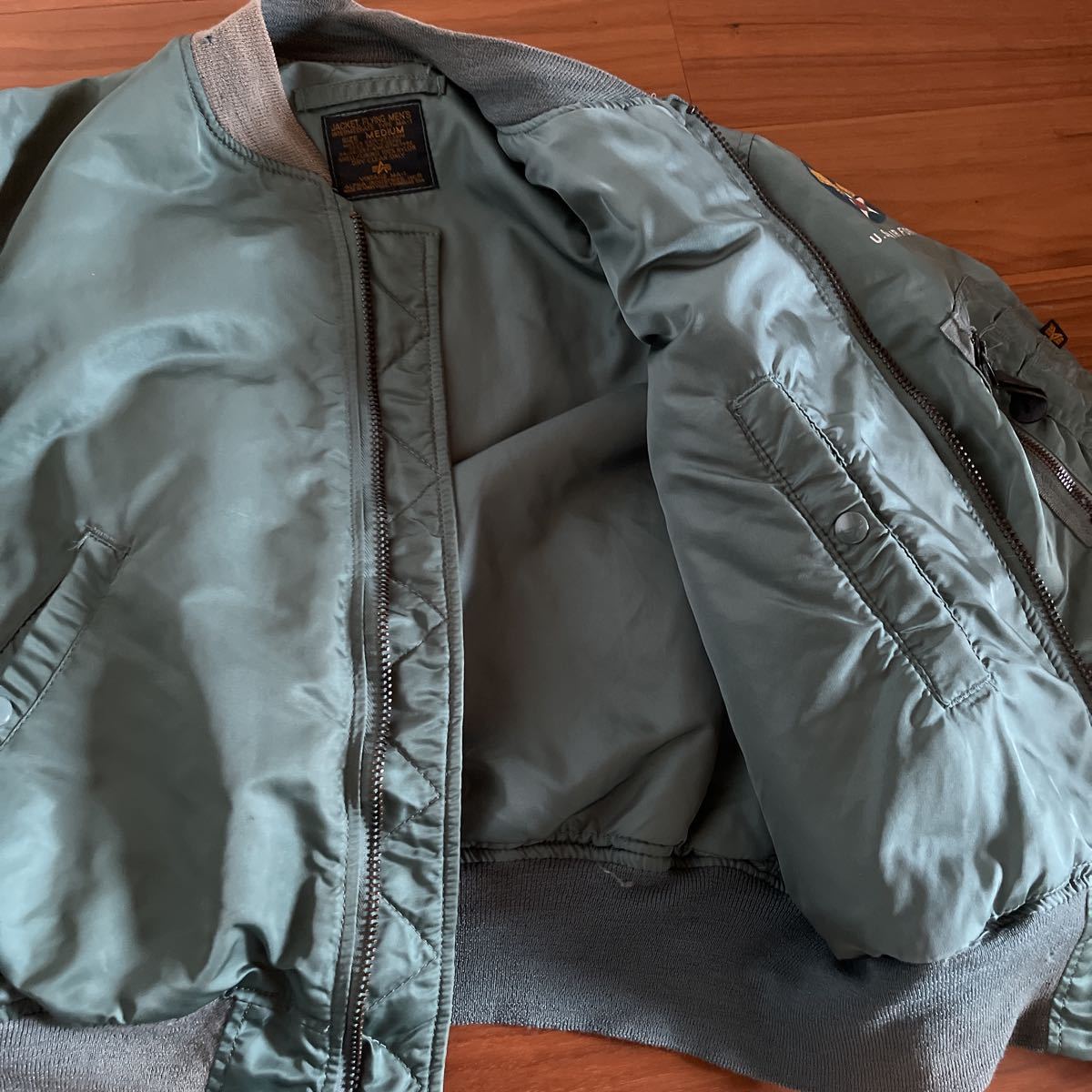 50's復刻モデル ALPHA社 90's 初期 MA-1 セージグリーン made in usa