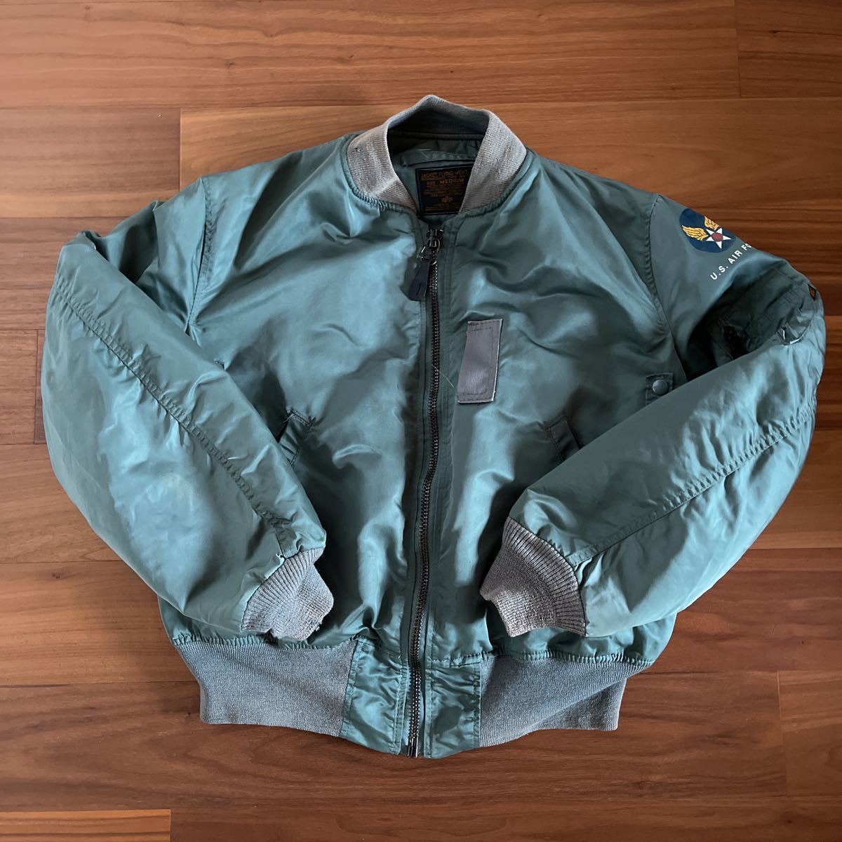 50's復刻モデル ALPHA社 90's 初期 MA-1 セージグリーン made in usa