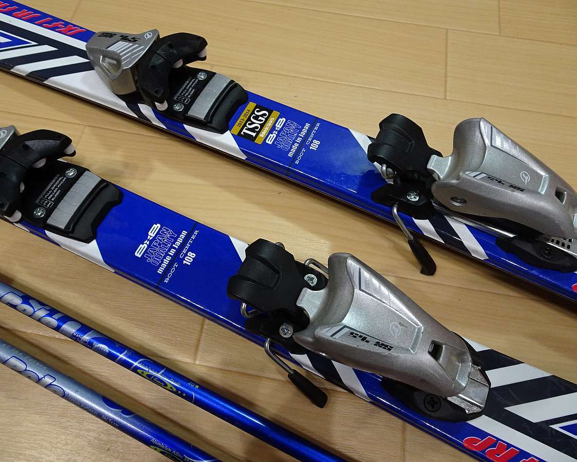 送料無料）Jrスキー板+ビンディング+ストック セット JX-F1 板 約106cm
