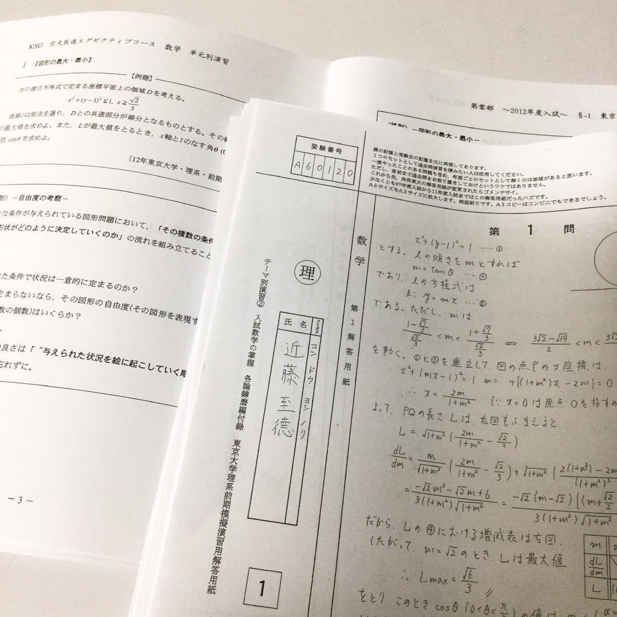 鉄緑会 入試数学の掌握著者による数学単元別演習 東大京大阪大医学部