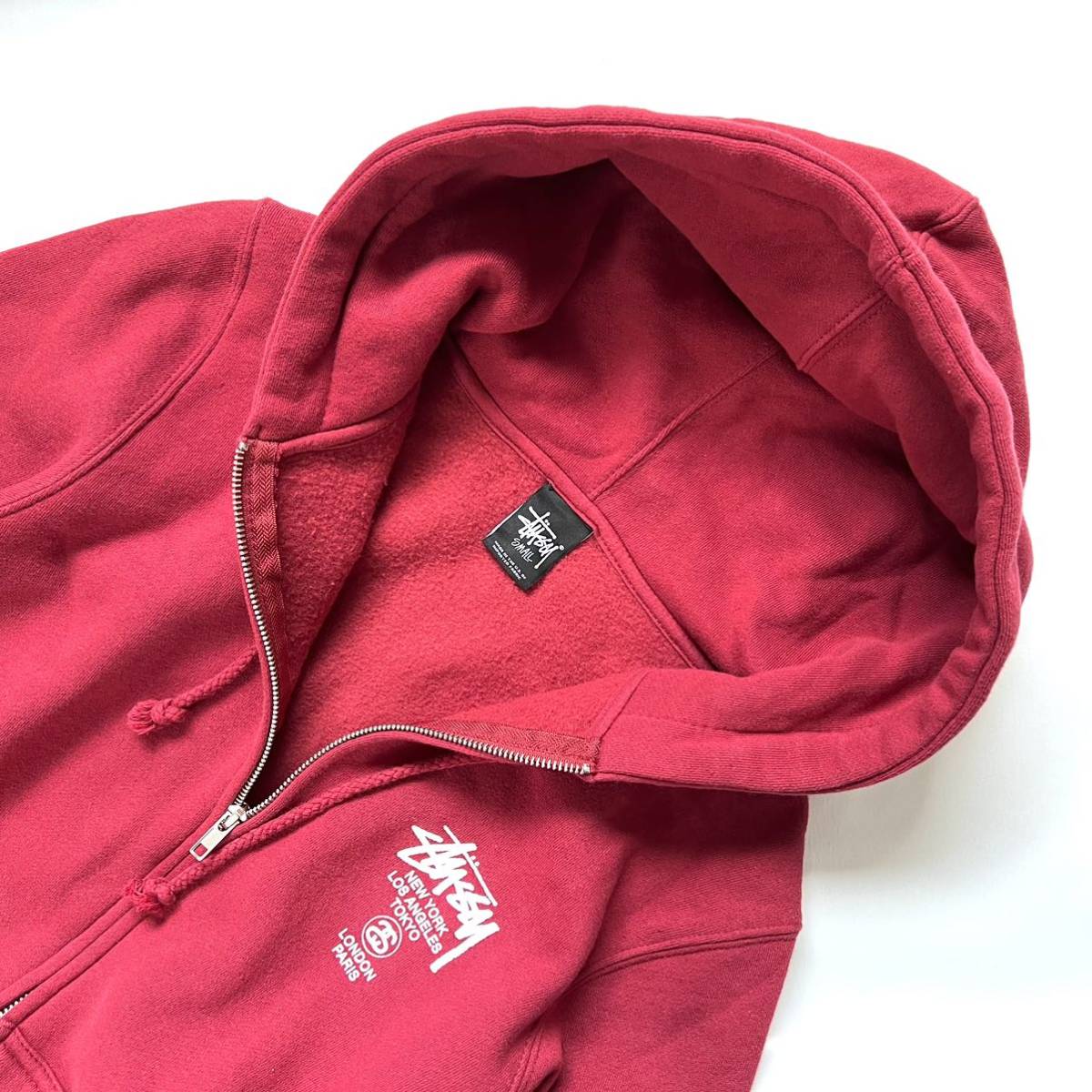 stussy ステューシー ワールドツアー パーカー US製 メンズ レッド 赤
