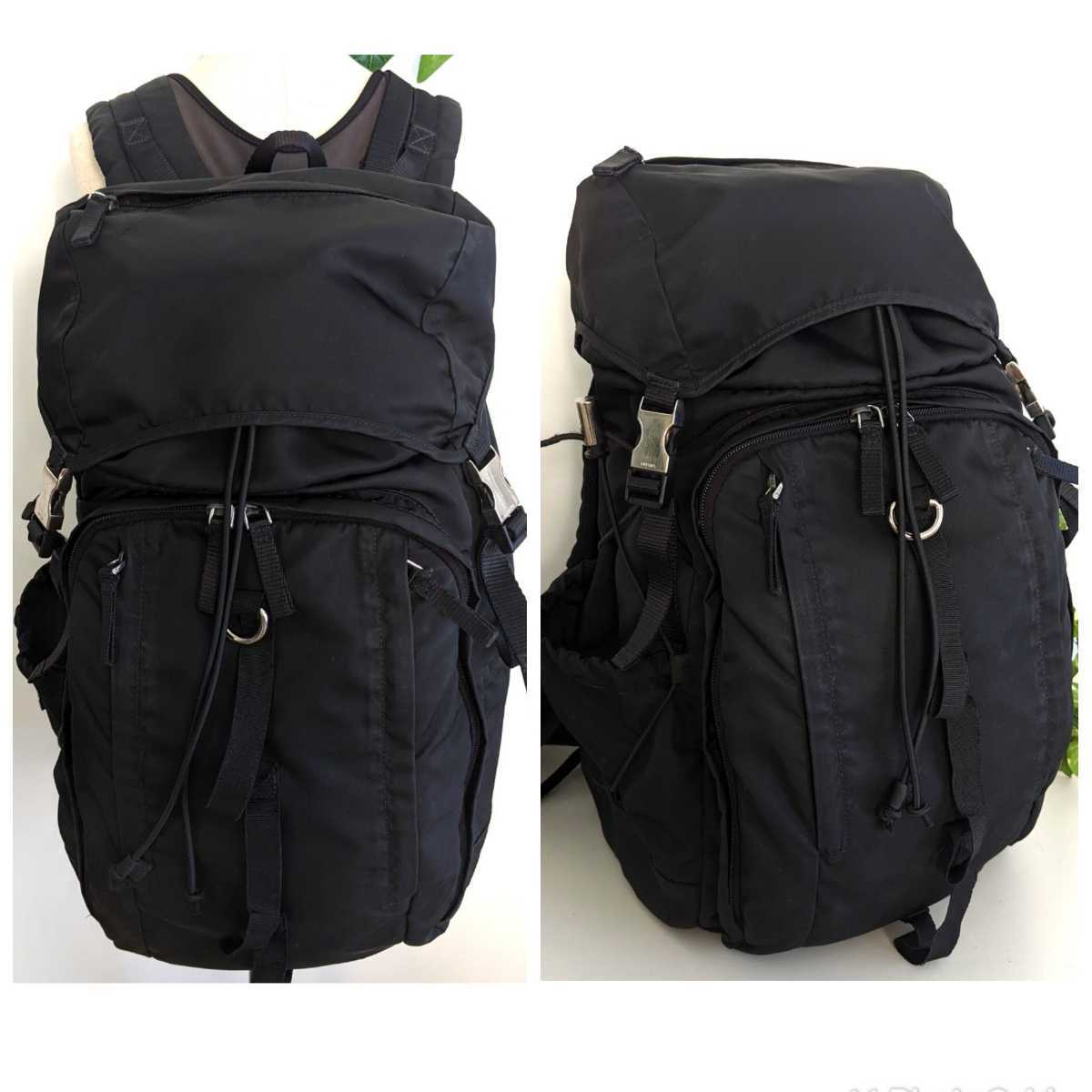 良品 PRADA プラダ 名作 VZ0056 ナイロン リュック 大きめ 多機能