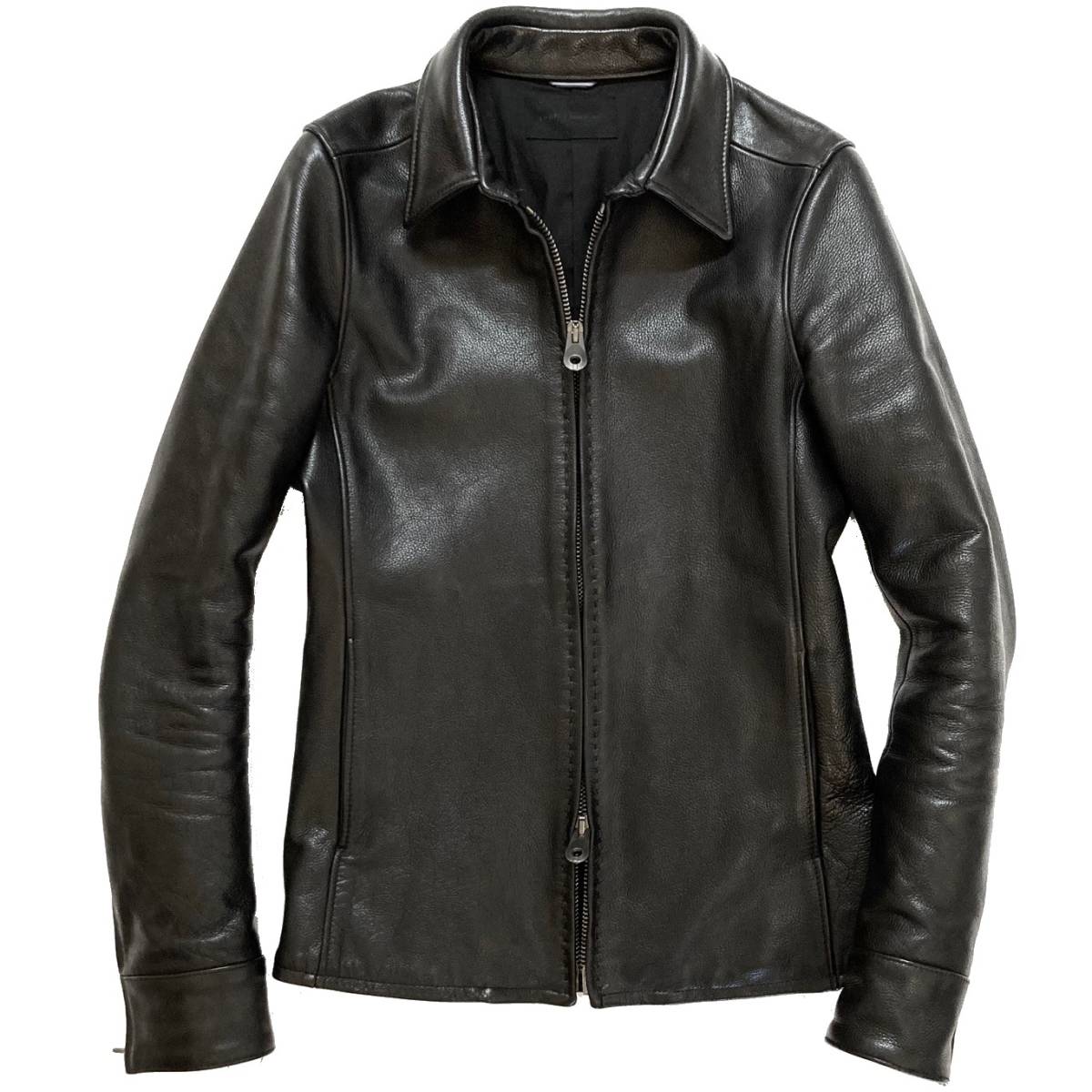 LEON掲載 定価19万 junhashimoto GRAIN LEATHER ZIP SHIRTS RIDERS 3