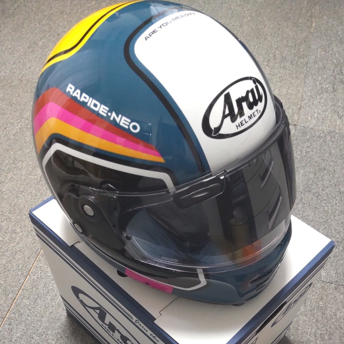 アライヘルメット ラパイドネオ ナンバー 青 61-62cm ＋ プロシェード