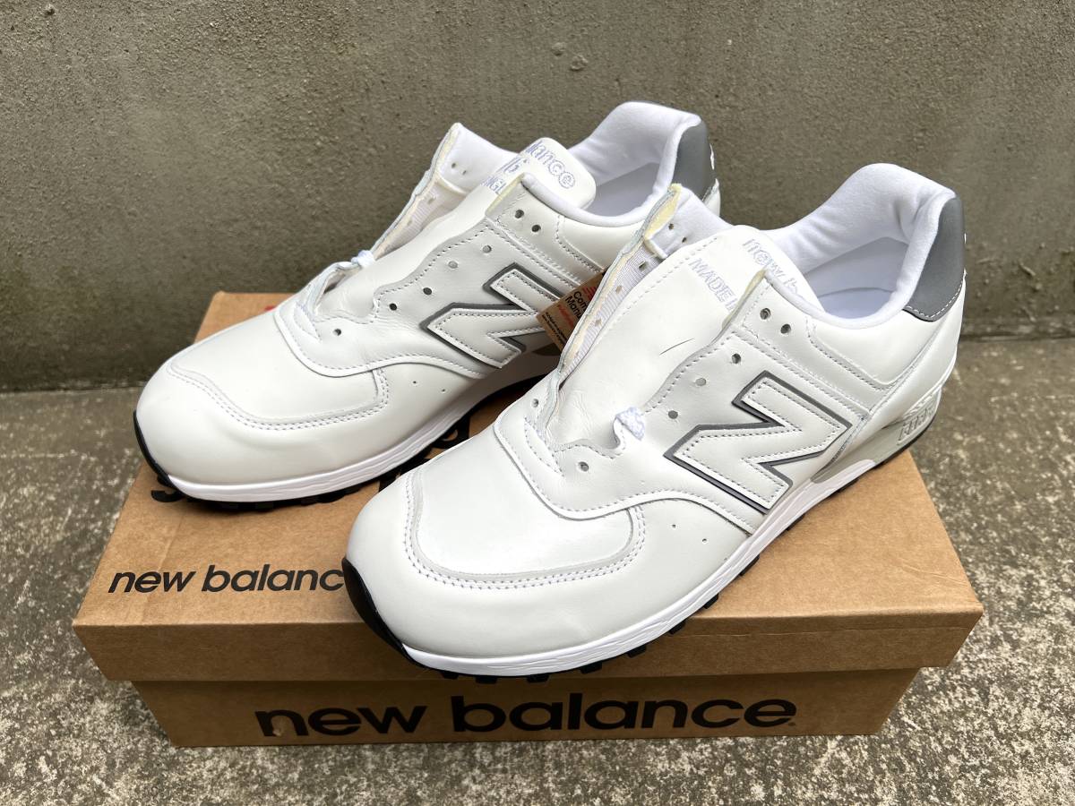 UK製 オールレザー New Balance M576WWL WHITE 27 5cm 白 スニーカー