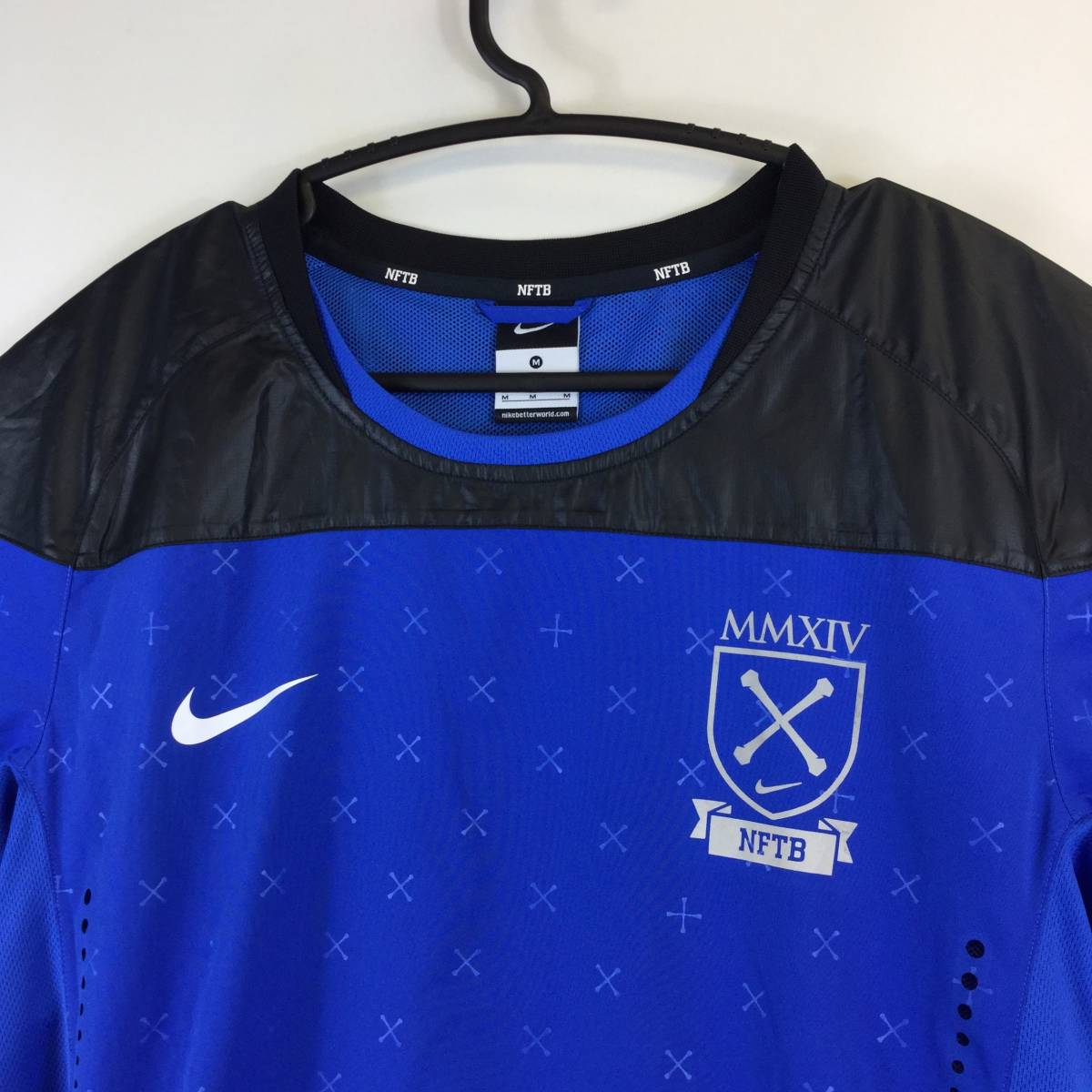 NIKE ナイキ NFTB 半袖ピステ ブルー ブラック Mサイズ フットボール