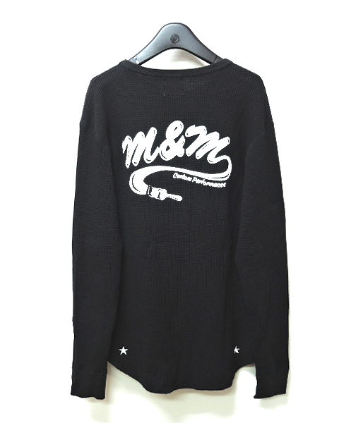 L【M&M CUSTOM PERFORMANCE WAFFLE L/S T-SHIRT Black エムアンドエム