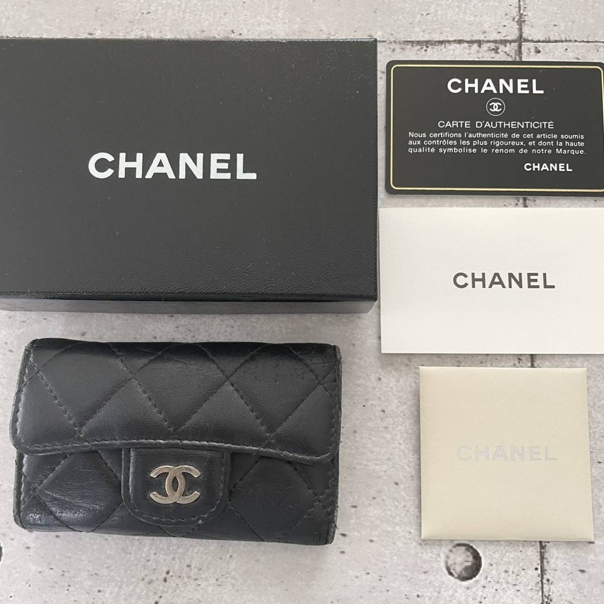 送料無料 正規品 CHANEL シャネル マトラッセ ラムスキン 6連 キー