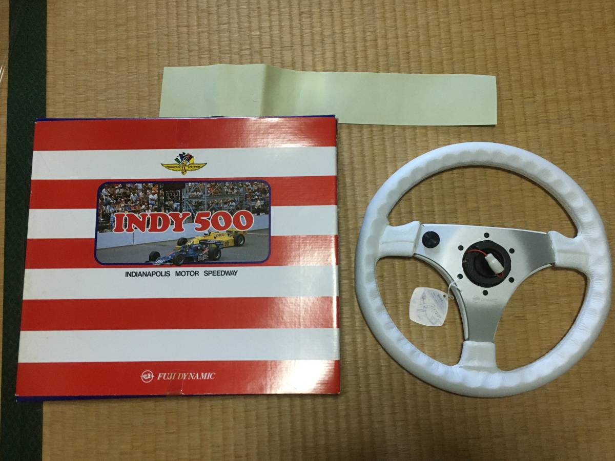 インディアナポリス INDY500 ENTRY 白革巻きステアリング フジ