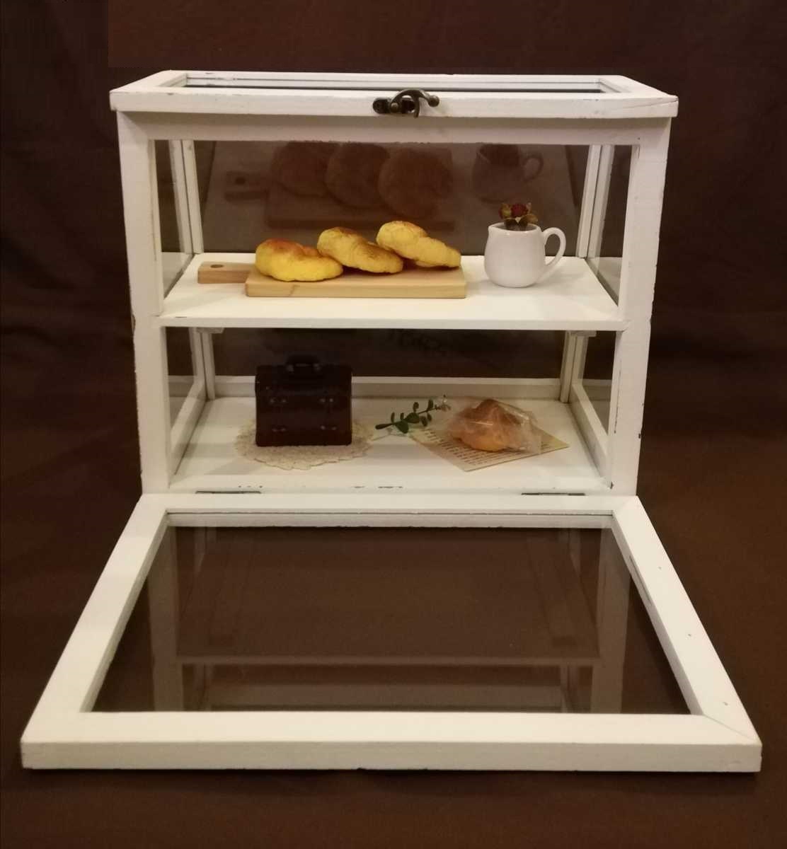 木製ガラスケース ウッドカウンターキャビネット ショーケース レトロ