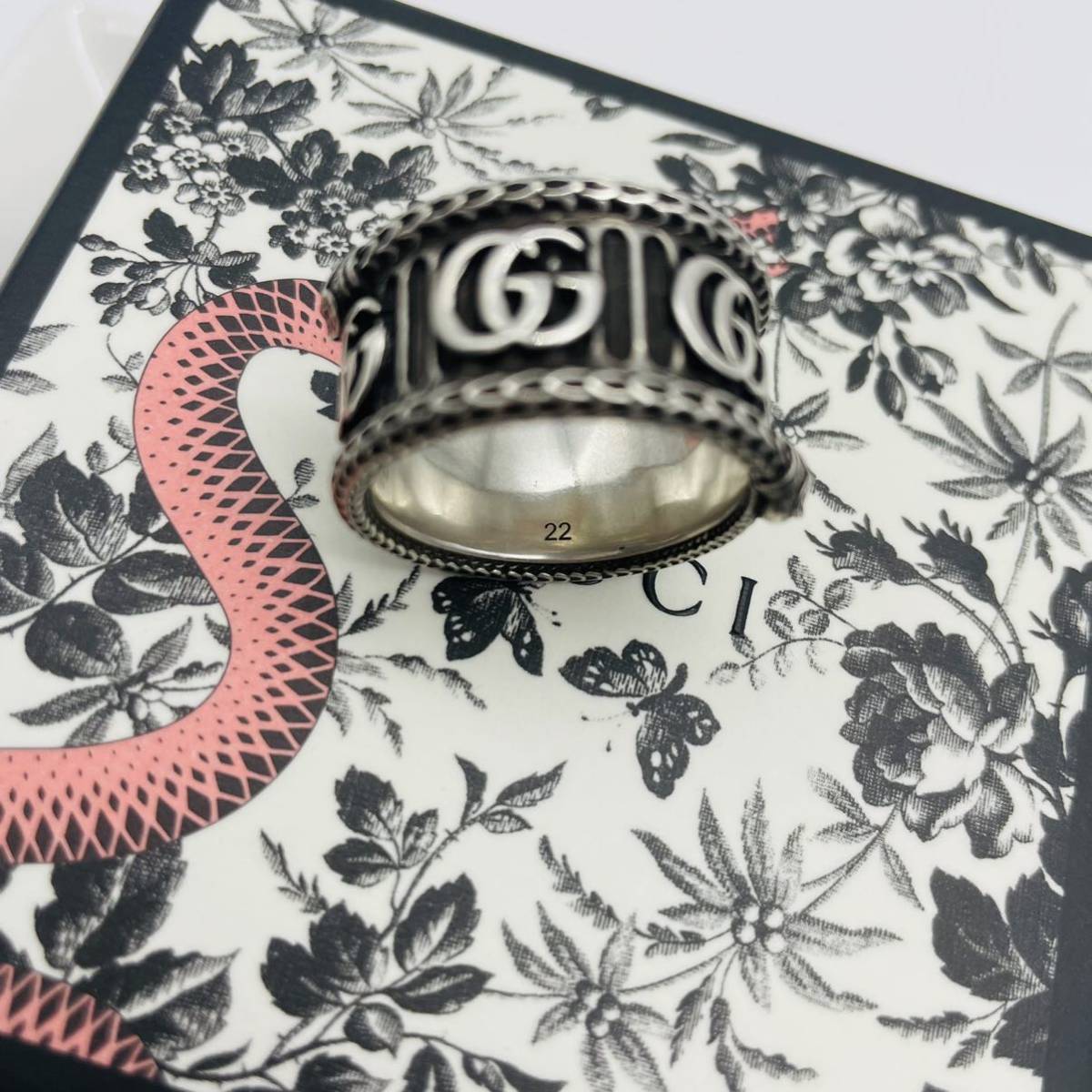 GUCCI グッチ スネーク ダブル G シルバー リング ウロボロス 蛇 指輪