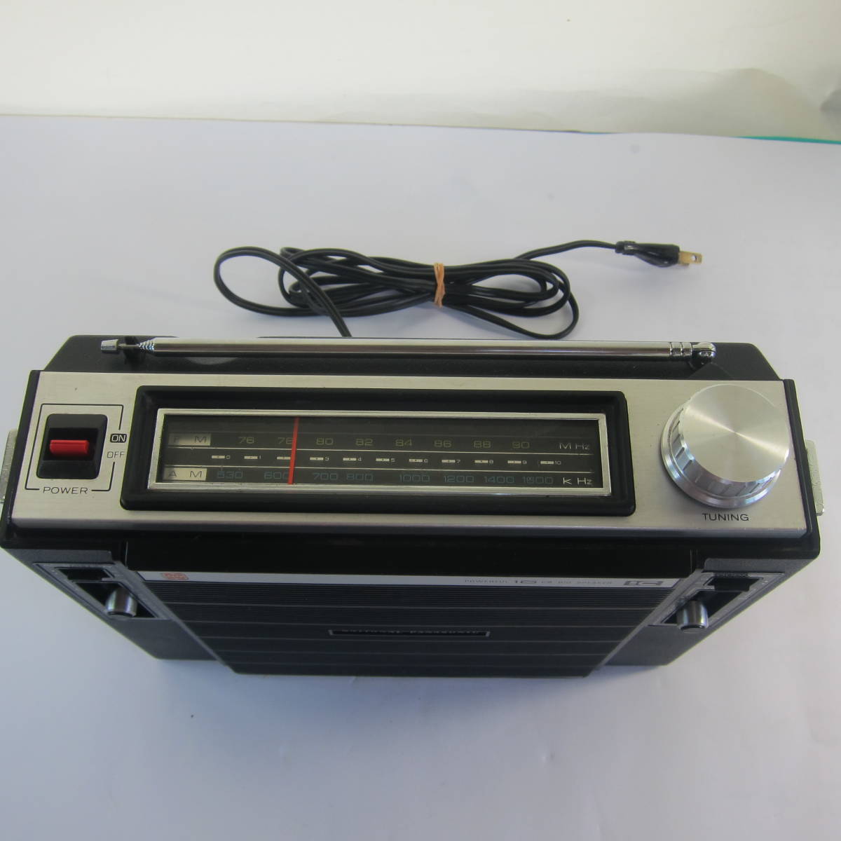 National Panasonic 1IC7石 AM-FM 2バンド 16cm大スピーカーラジオ RF