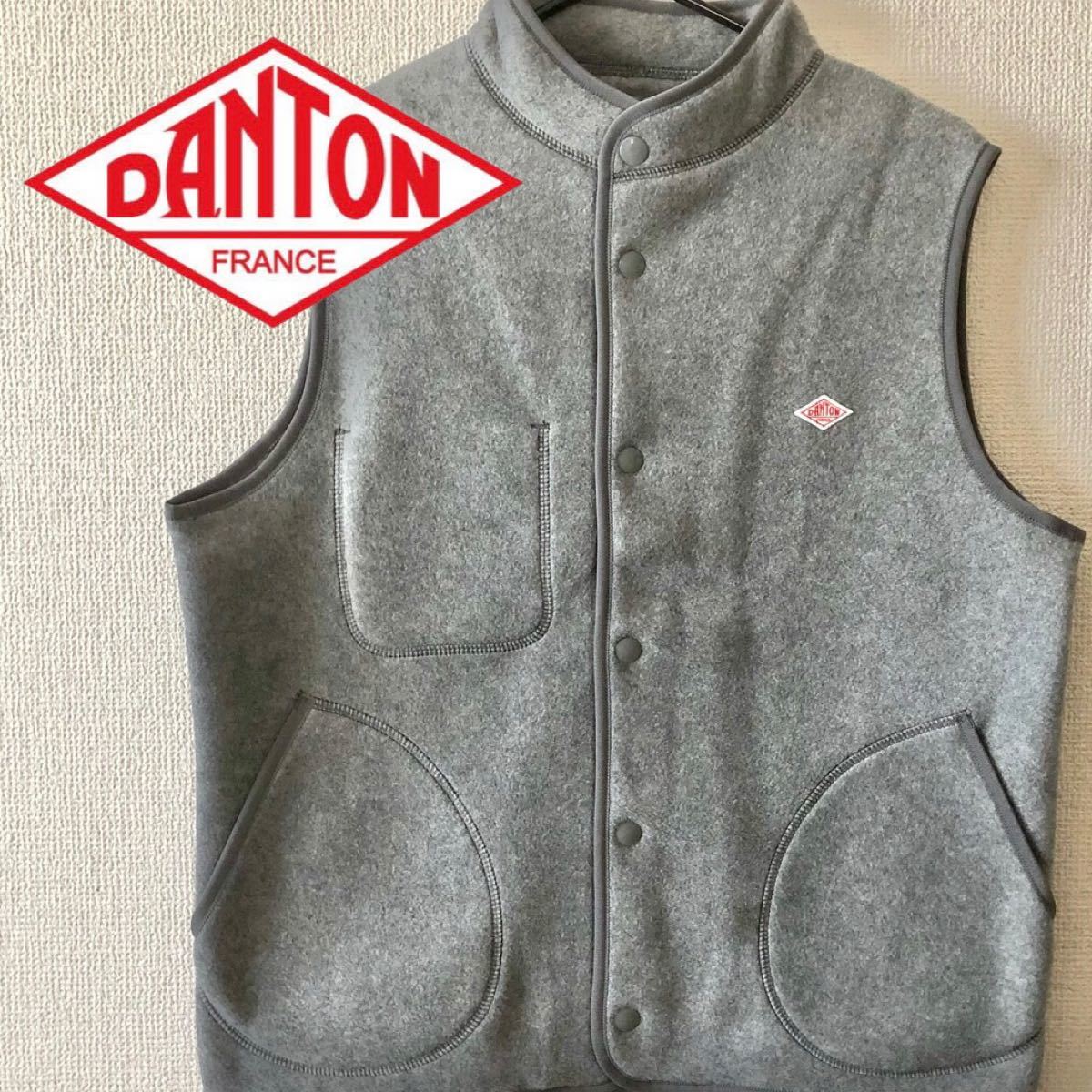 未使用・タグ付き】DANTON ダントン ハイネックフリースベスト/サイズ