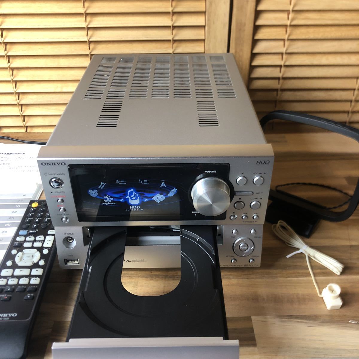 ONKYO BR-NX10 ／CD/HDDアンプ／純正リモコン付き 稼動美品 ONKYO BR