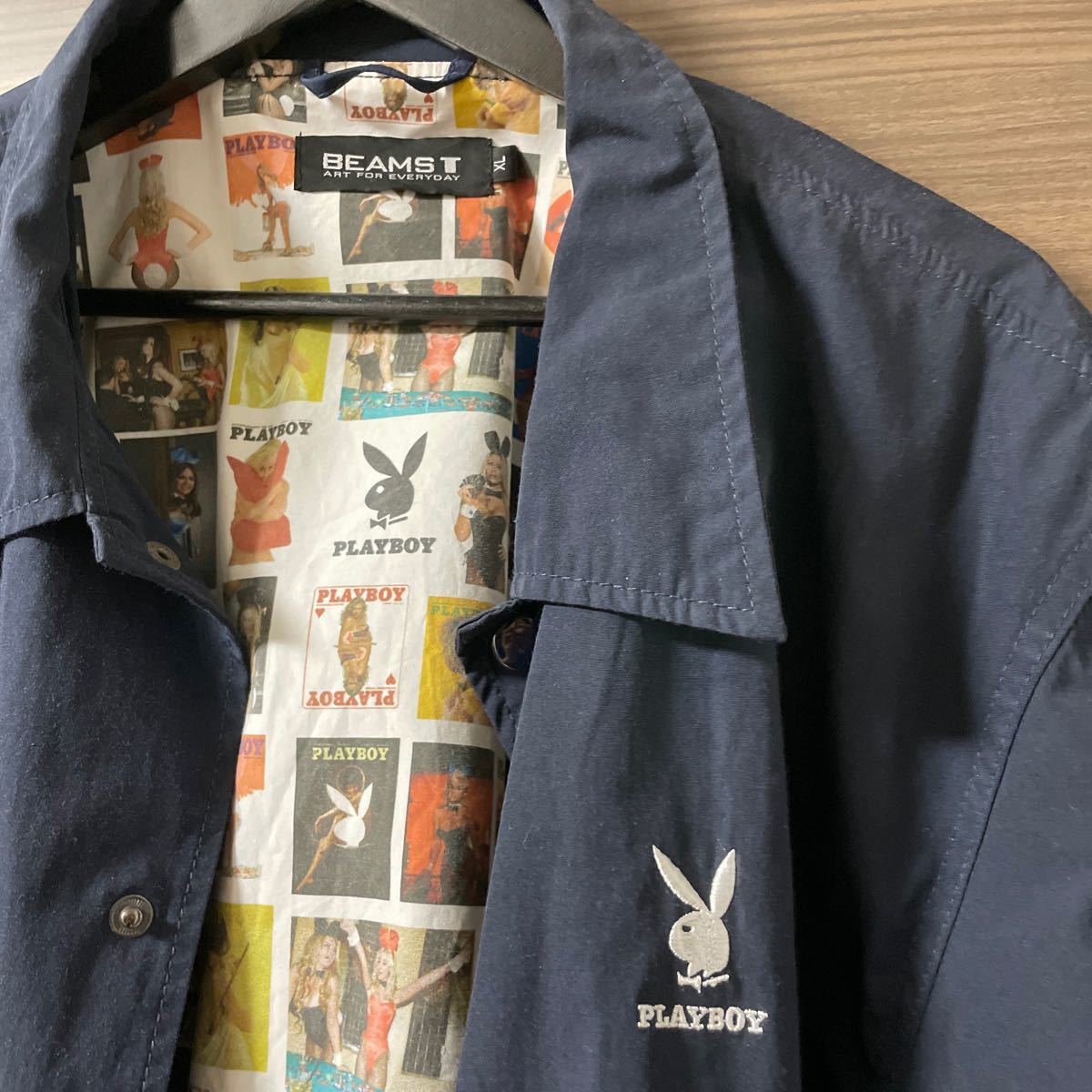 ビームスT別注 コーチジャケット プレイボーイ柄 BEAMS playboy XL