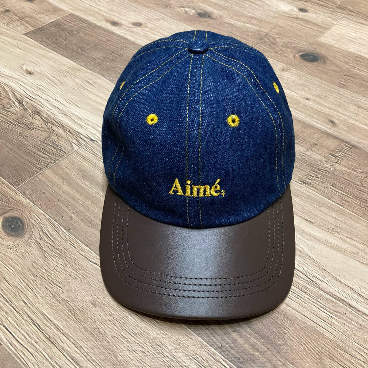 未使用 AIME LEON DORE エメレオンドレ レザーバイザー スナップバック