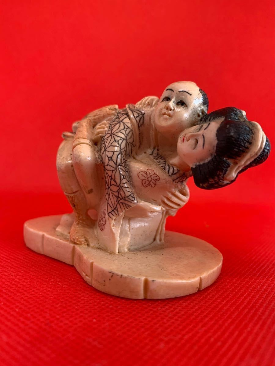 H049 逸品 時代根付 子宝お守り 丁髷 男女 細密彫刻 珍品｜Yahoo