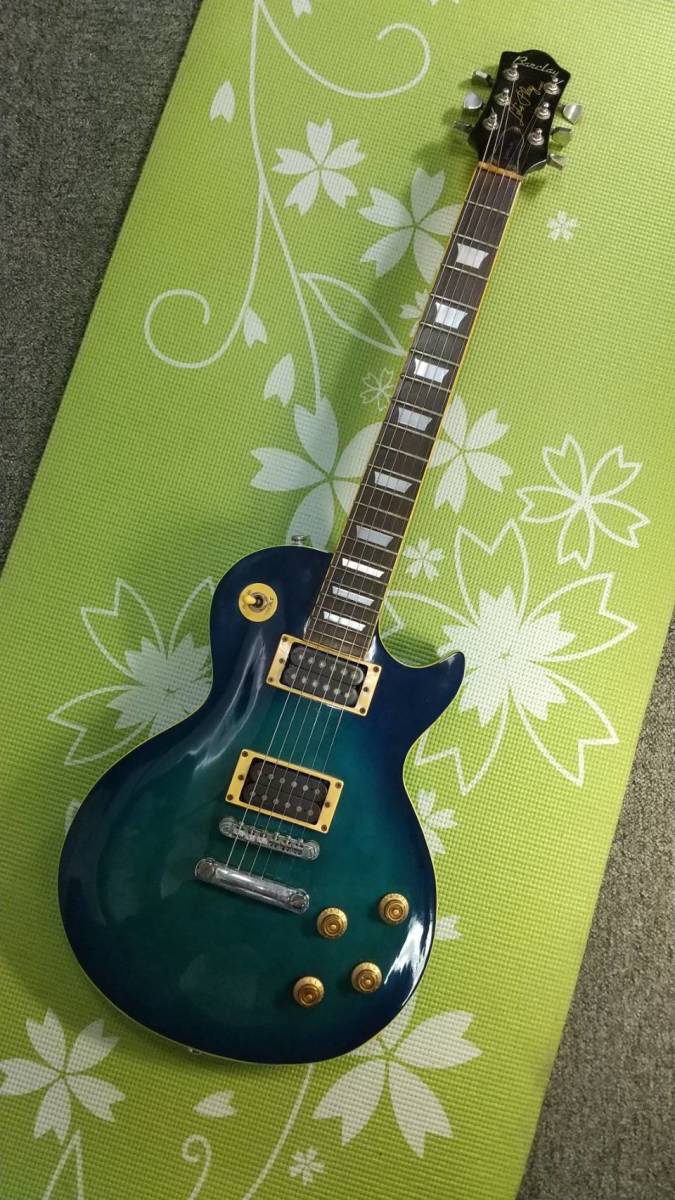 Yahoo!オークション - エレキギター Barclay レスポール 青い緑 出音