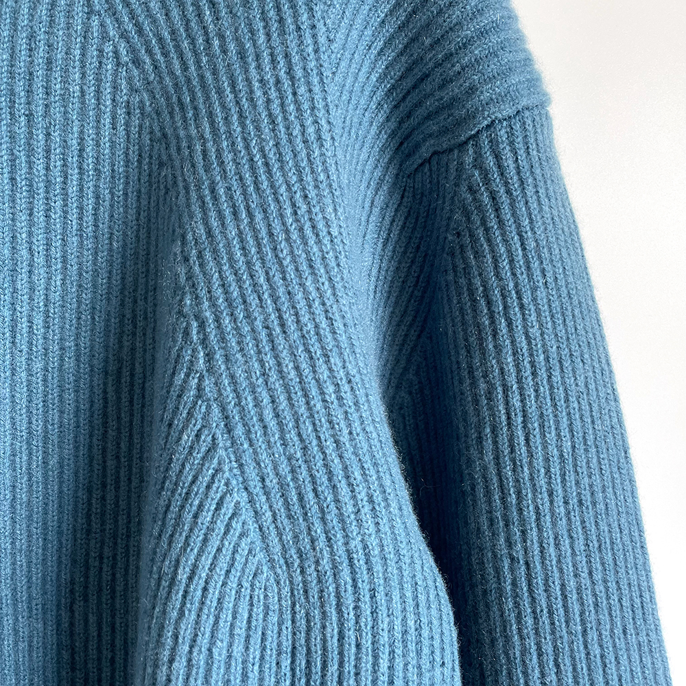 Drawer ドゥロワー 20AW 9Gウールカシミヤアゼ編みクルーネックニット
