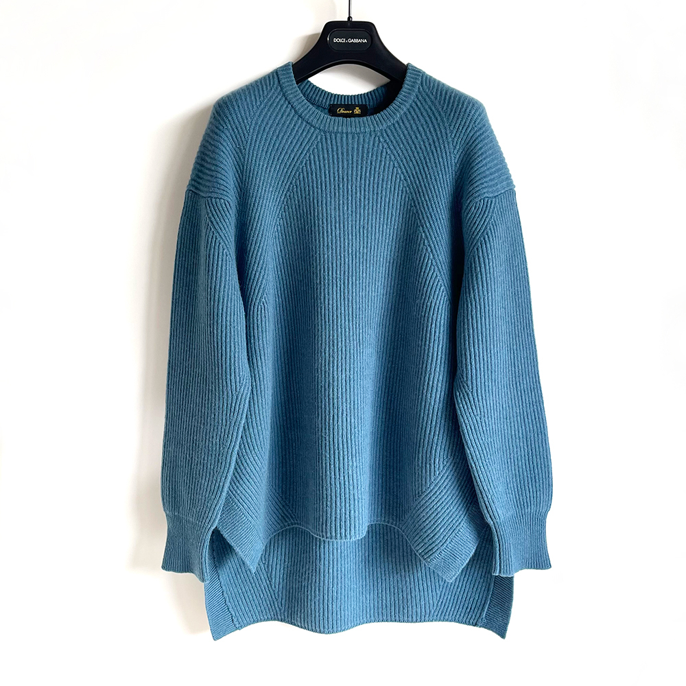 Drawer ドゥロワー 20AW 9Gウールカシミヤアゼ編みクルーネックニット