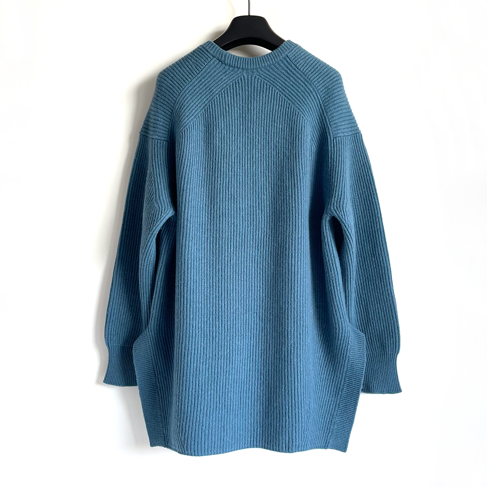 Drawer ドゥロワー 20AW 9Gウールカシミヤアゼ編みクルーネックニット
