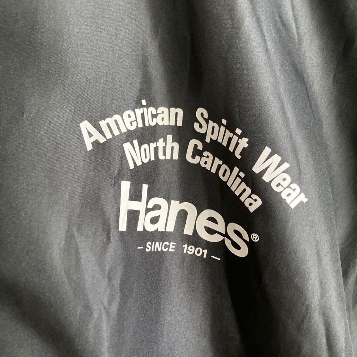 90s HANES ナイロン コーチジャケット ヘインズ 黒 Mサイズ 古着 90's