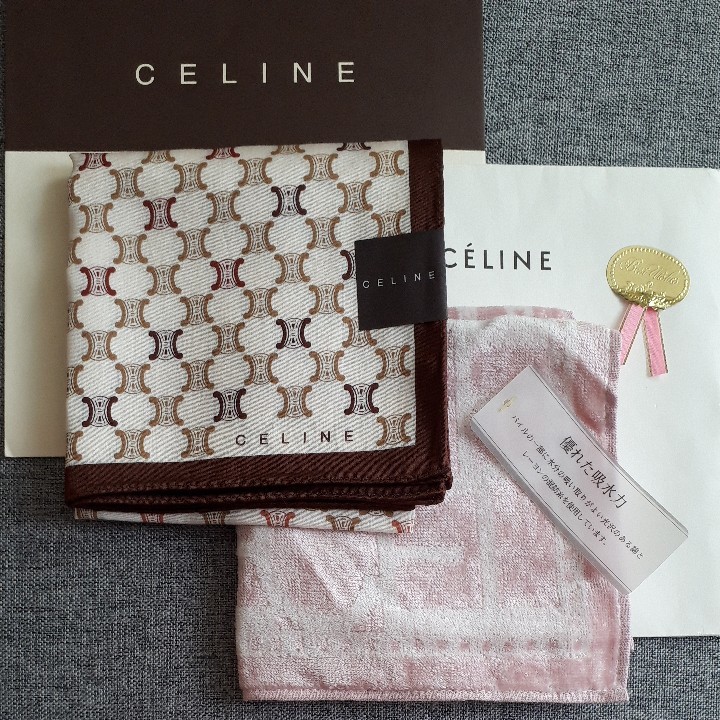 CELINE セリーヌ タオルハンカチ ハンカチ マカダム柄｜Yahoo!フリマ