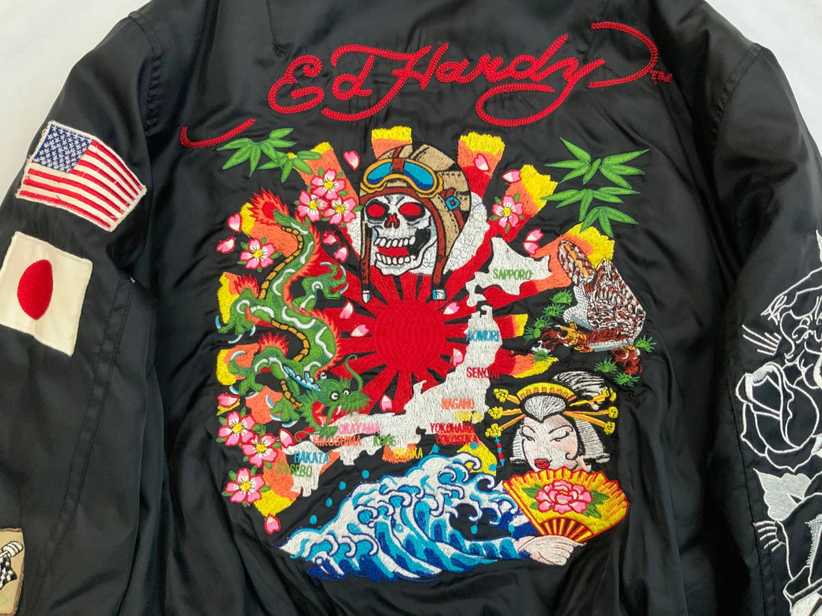 希少 ED HARDY エドハーディー MA1タイプブルゾン フライトジャケット