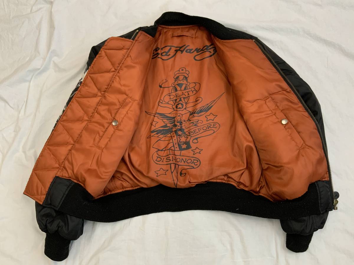 希少 ED HARDY エドハーディー MA1タイプブルゾン フライトジャケット