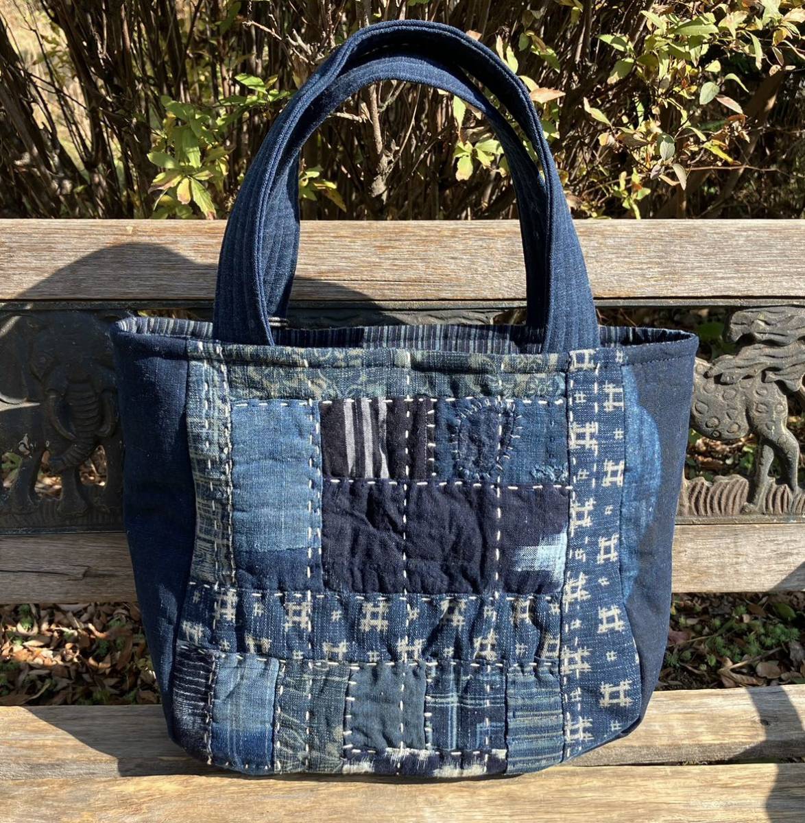 Yahoo!オークション - chibisix ハンドメイド 古布 バッグ 襤褸 型染め