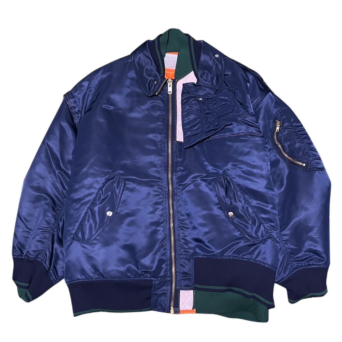 新品 kolor 22AW ナイロンサテンブルゾン MA-1 切替ジャケット