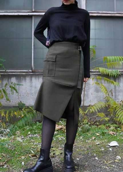 Yahoo!オークション - sacai 20-5212 wool melton skirt サイズ2 カー