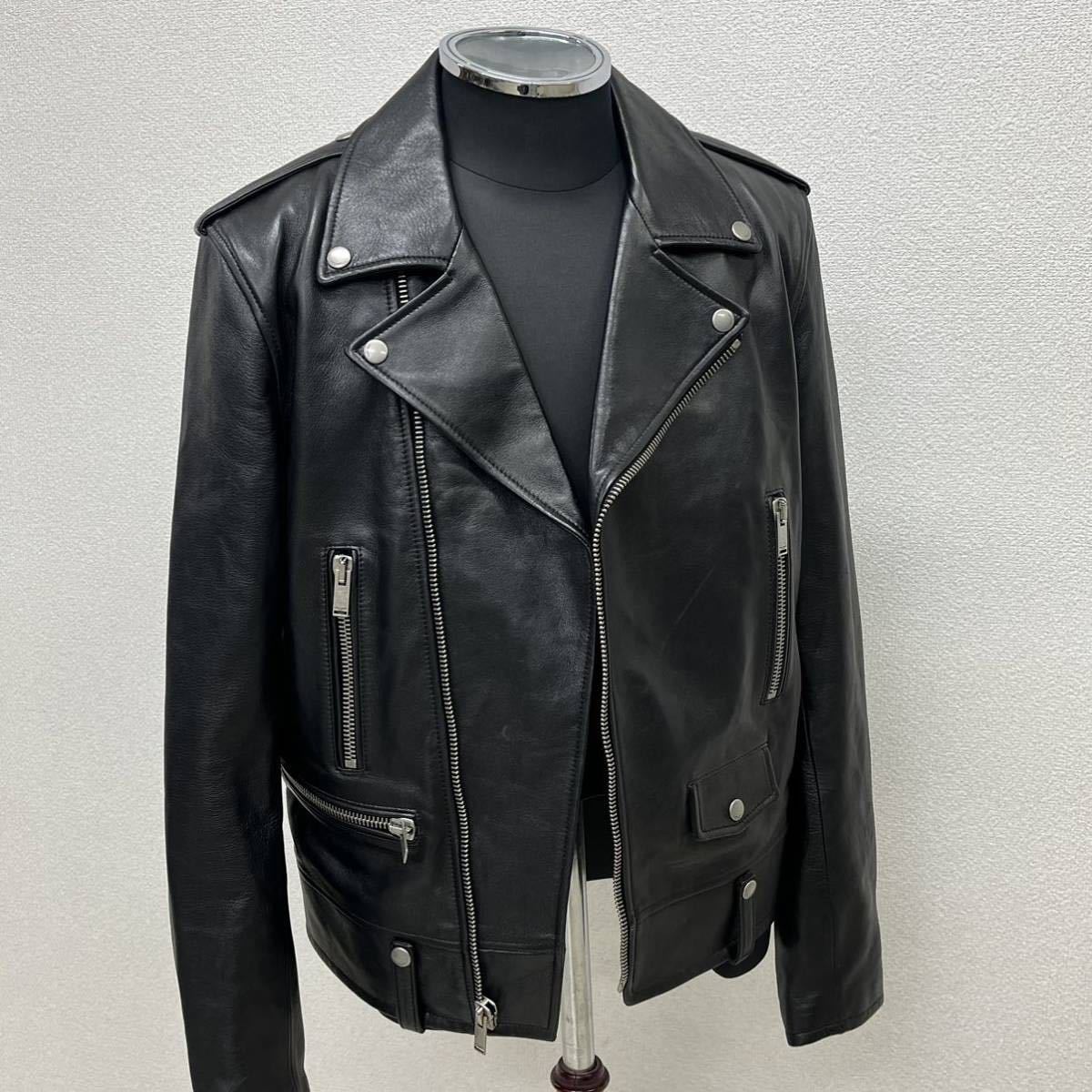 SAINT LAURENT PARIS サンローランパリ 羊革 ラムレザー バイカー