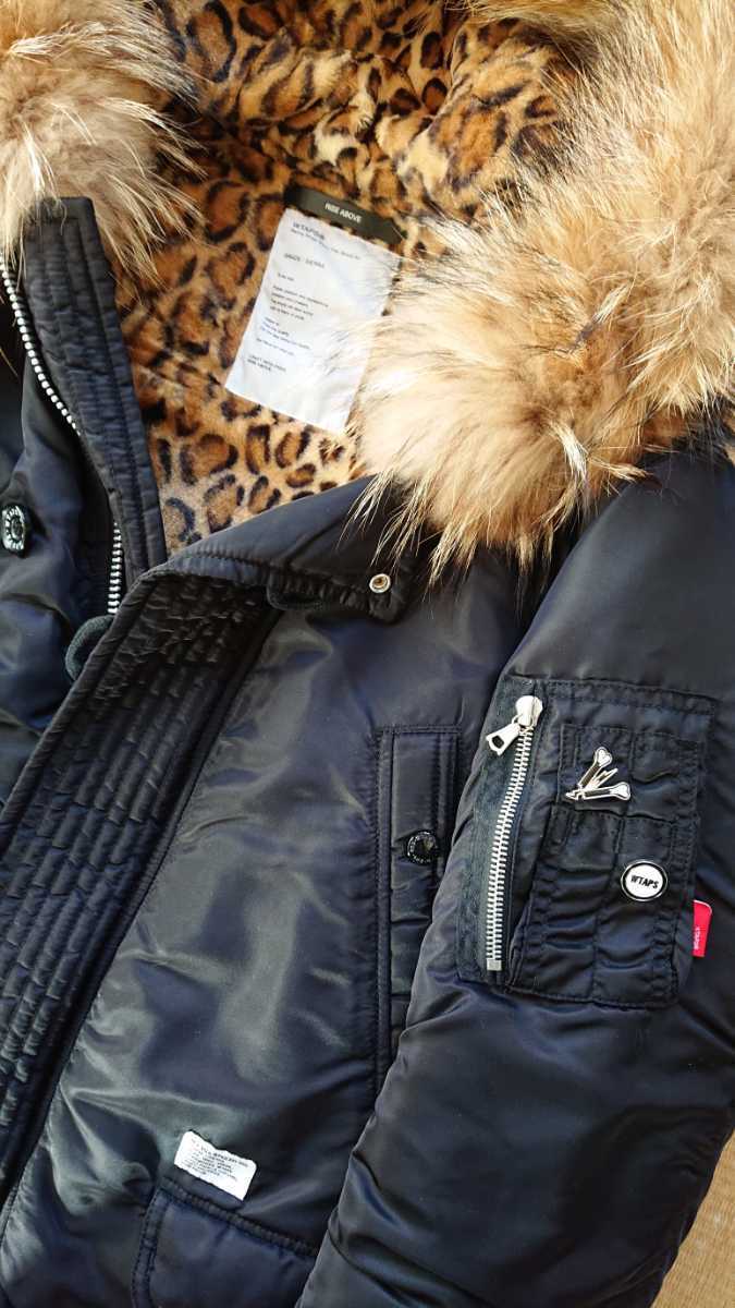 極美 バッチ付き 黒S WTAPS N-3B JACKET FIELD NYLON TWILL ダブル