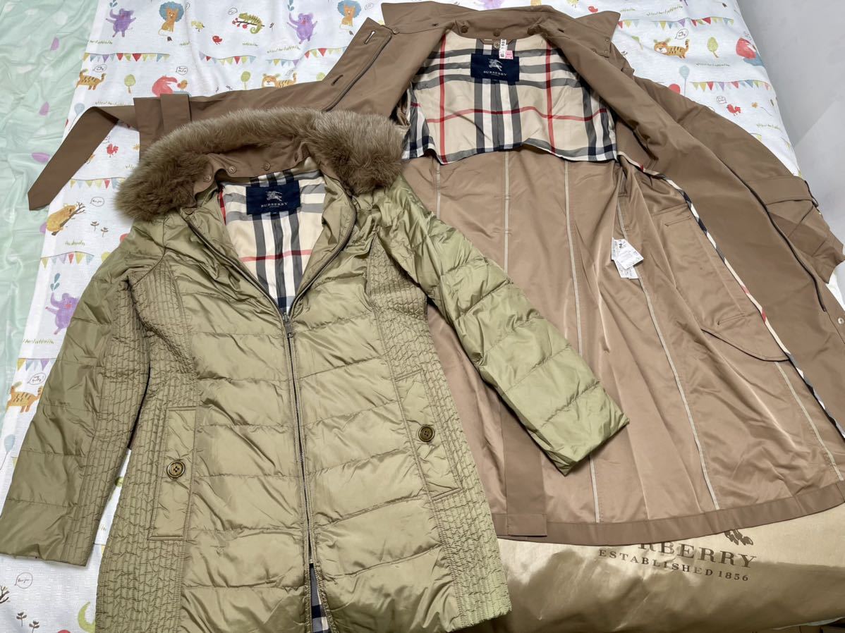 逸品25万 二枚式美品ブラウンレディース40 L Mナイロンリアルファー