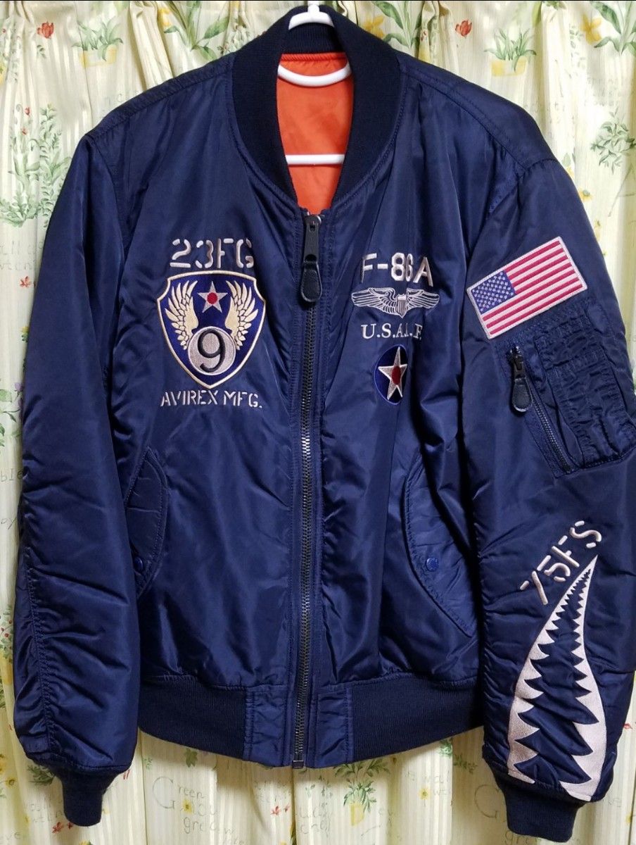 美品】Avirex MA-1 FLYING SHARKS フライングシャークス XLサイズ