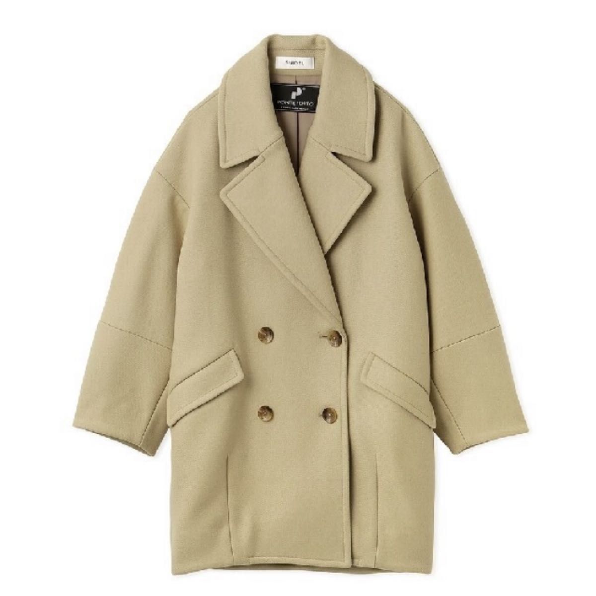 新品 スナイデル snidel ウールコクーンダブルコート YEL 0サイズ
