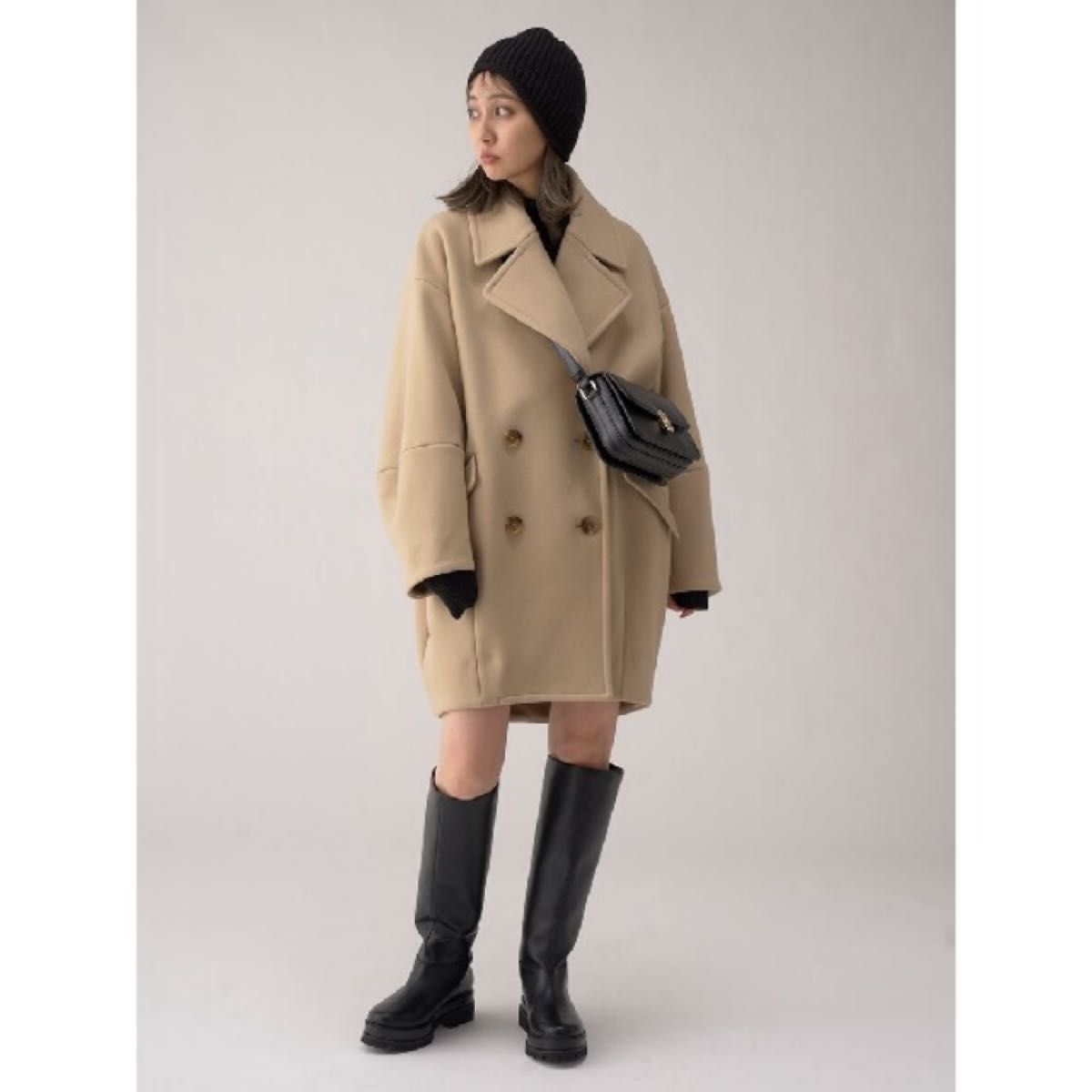 新品 スナイデル snidel ウールコクーンダブルコート YEL 0サイズ