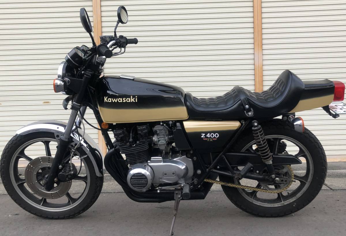 Yahoo!オークション - カワグチシート 猫背 Z400FX レザー黒 後期柄ス