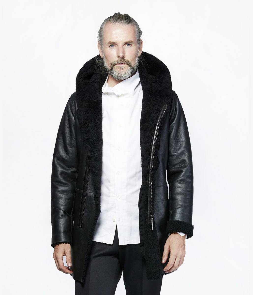 定価31万 20AW junhashimoto MOUTON WRAP COAT 4 黒 美品 ジュン