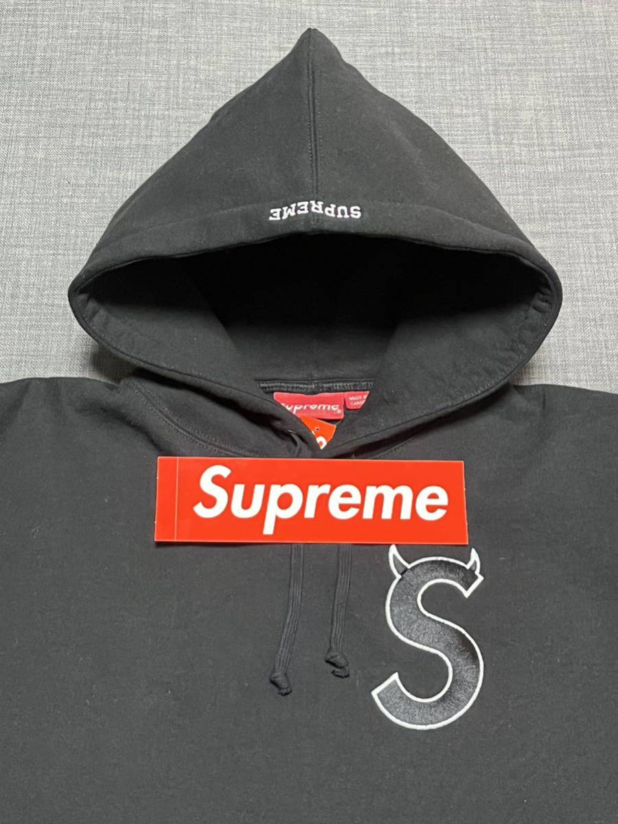送料無料 M 黒 Supreme S Logo Hooded Sweatshirt Black シュプリーム