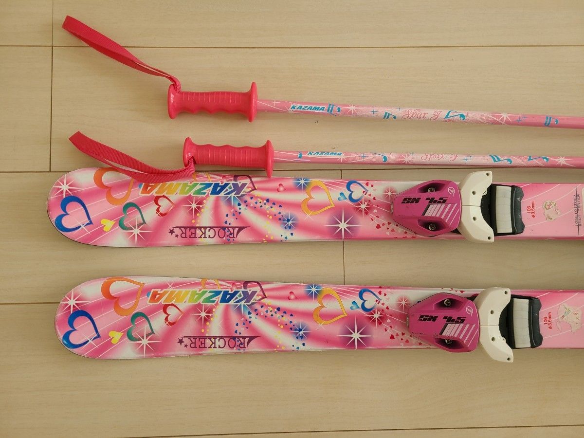 KAZAMA SPAXJ 106 スキー板ガールズ ジュニアスキーセット スキー板