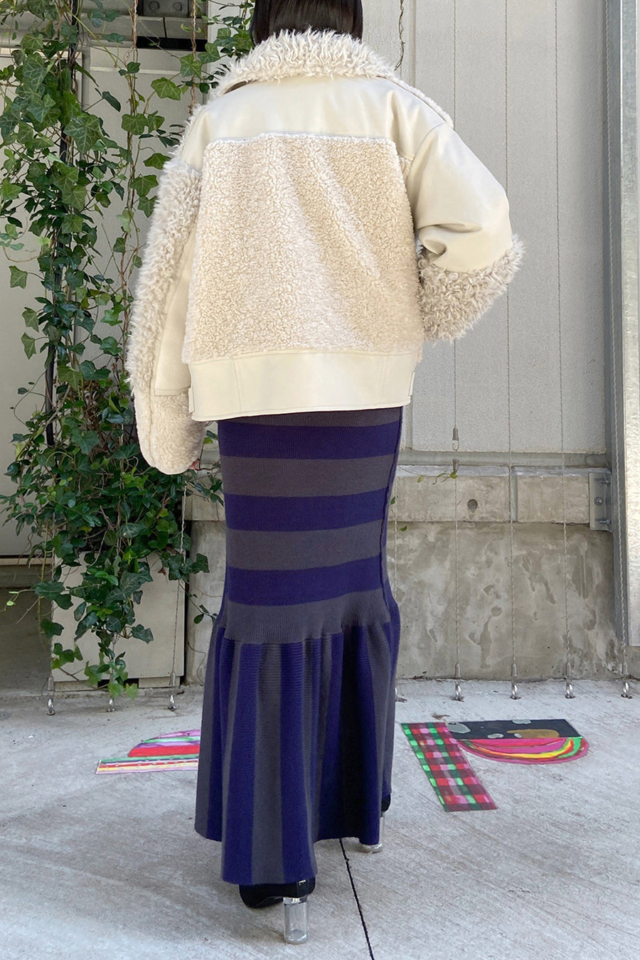 FUR COMBINATION RIDER'S BLOUSON — aulaaila