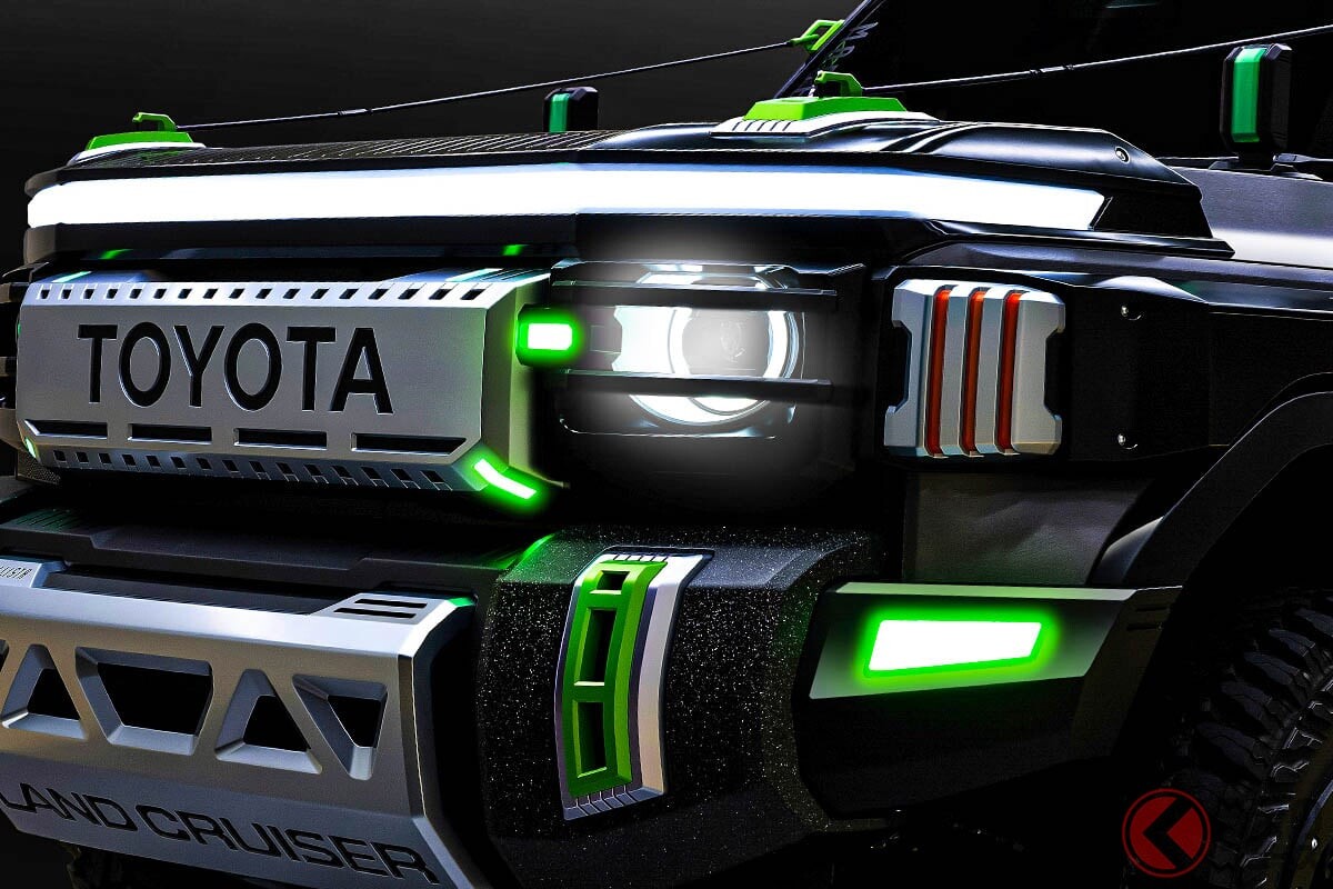 トヨタ新型「ランドクルーザー」世界初公開！ 斬新「横一文字ライト