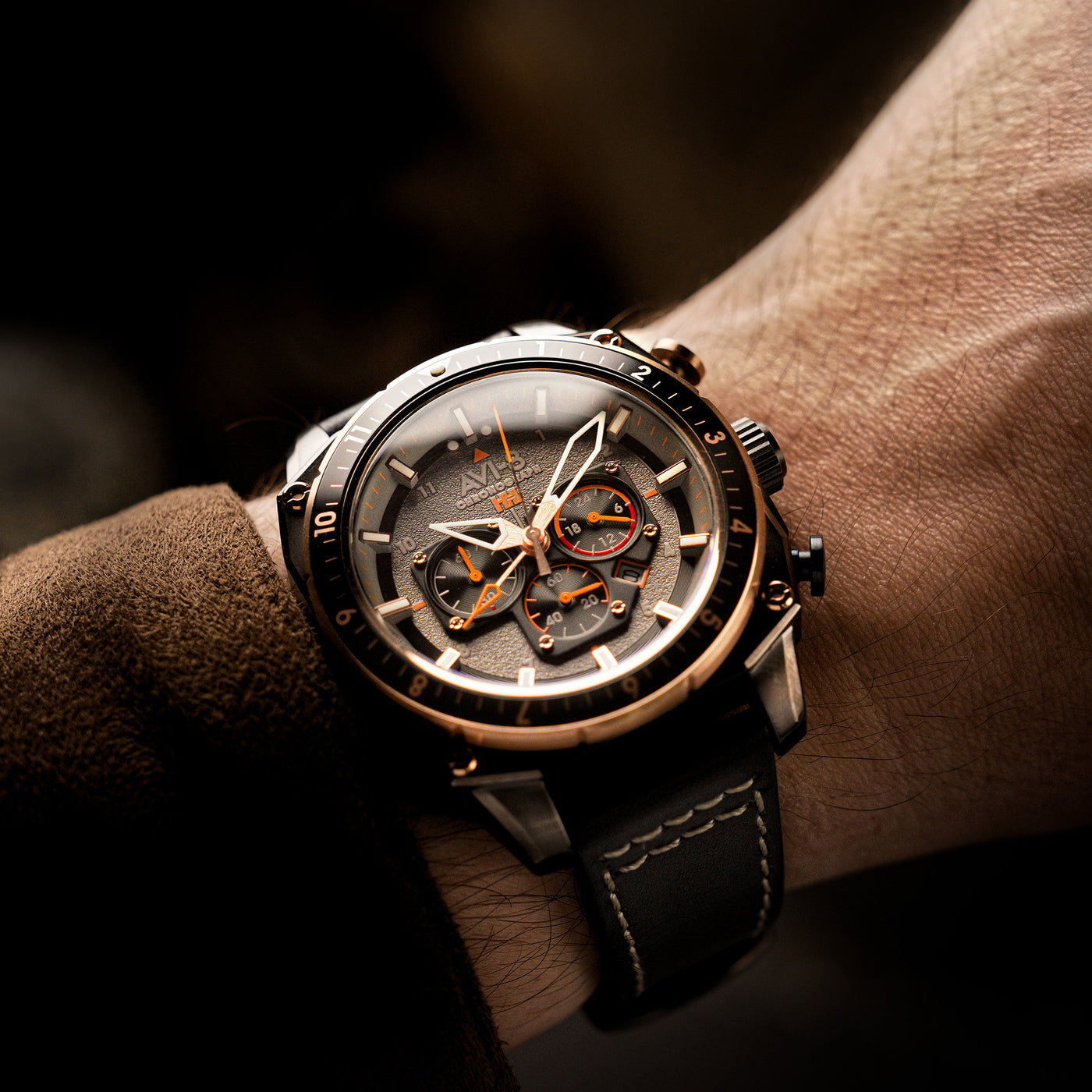 Charcoal Grey | Hawker Hunter Atlas Dual Time Chronograph – AVI-8