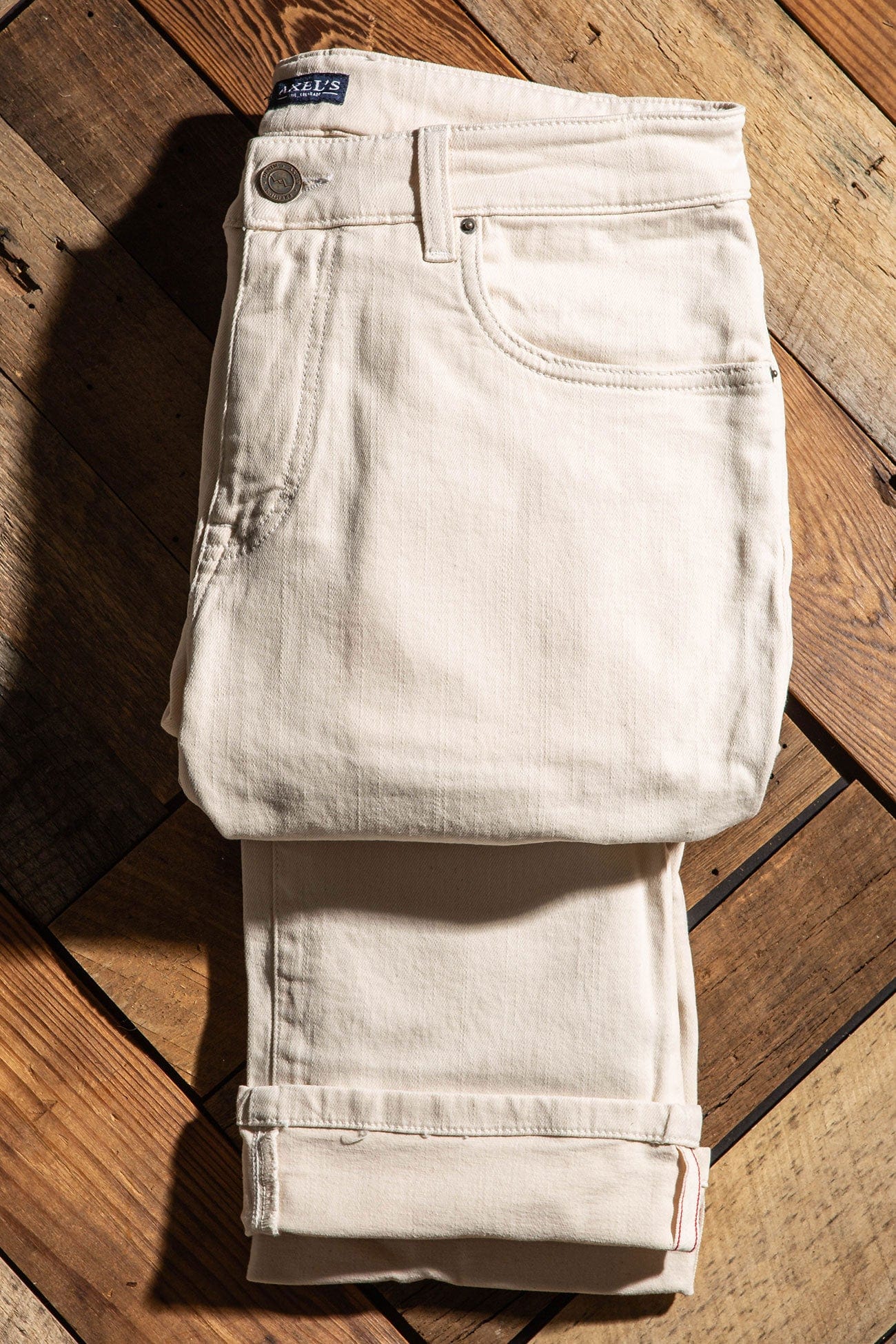 Axel's Premium Denim Tucson Selvedge Denim In Off White | Axel's