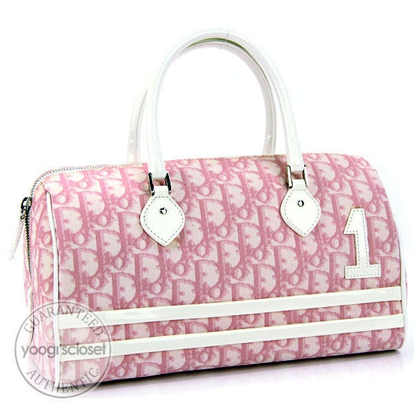 Christian Dior Pink No. 1 Coated Canvas Trotter Bag | Yoogi's Closet