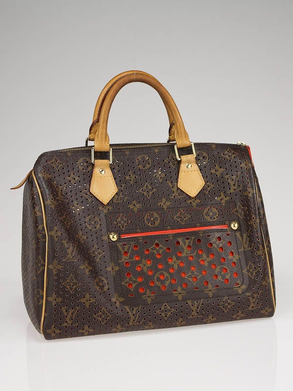Louis Vuitton Limited Edition Orange Monogram Perforated Speedy 30
