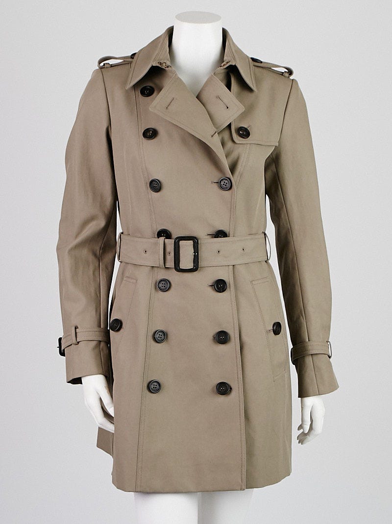 Burberry Prorsum Khaki Cotton Trench Coat Size 8/42 | Yoogi's Closet