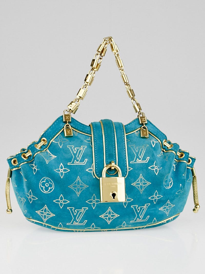 Louis Vuitton Limited Edition Turquoise Monogram Suede Theda PM